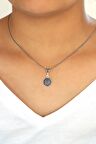 Yuvarlak Model Gümüş Mardin Hasırı Kadın Kolye