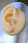 Zirkon Taşlı Piercing Tragus Helix Kıkırdak Gold