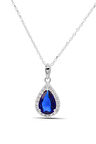 Safir ve Zirkon Taşlı 925 Ayar Gümüş Kadın Kolye 201021892