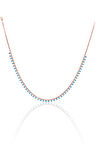 Firuze Taşlı Rose Gold 925 Ayar Gümüş Su Yolu Gerdanlık Şans Kolyesi 201023266