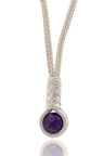 Ametist Taşlı 1000 Ayar Kazaziye Gümüş Gerdanlık Kadın Kolye 201024113