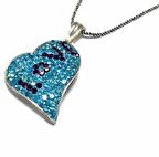 925 Ayar Zirkon Taşlarıyla Süslenmiş Love Yazılı Gümüş Kadın Kolye