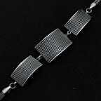 Dikdörtgen Model Gümüş Mardin Hasırı Kadın Bileklik