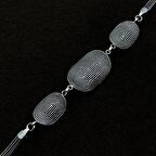 Oval Model Gümüş Mardin Hasırı Kadın Bileklik