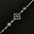 Kare Model Zirkon Taşlı Rose Gümüş Kadın Bileklik