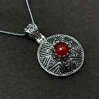 Yıldız İşlemeli Gümüş Mardin Hasırı Kadın Kolye