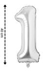 Folyo Balon 1 Rakamı Helyum Balon 40 Cm