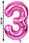 Folyo Balon 3 Rakamı Helyum Balon 40 Cm