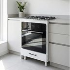 Beyaz Alt Çekmeceli Ankastre Fırın Dolabı, 60 cm Ayaklı Modern Mutfak Ünitesi