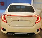 CIVIC FC5 2016-2021 IÇIN UYUMLU  HAREKETLI SINYALLI LED STOP VE SPOILER TAKIMI KIRMIZI