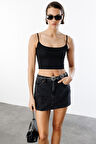 Kadın Scuba Kumaş İp Askılı Crop Top CROP-ATLET