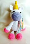 Amigurumi Gökkuşağı Unicorn Sağlıklı Oyuncak El Örgüsü