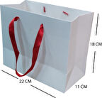 25 ADET HEDİYELİK KARTON ÇANTA KIRMIZI KUDELA SAPLI