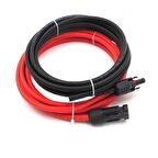 Mc4 Soketli (10m+10m) 20 Metre 10mm Güneş Paneli Hazır Solar Kablo Siyah Kırmızı