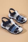 Şirin Genç Ortopedik Kafes Lacivert Erkek Çocuk Sandalet