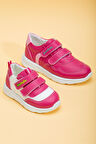 Şirinbebe Şiringenç Ortopedik Fuşya Cırtlı Beyaz Taban Kız Bebek Çocuk Spor Ayakkabı