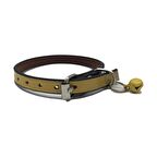 Sarı Siyah Derili 1 Cm Zilli Tasma