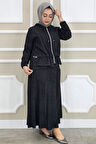 KADIN KAPÜŞONLU ETEKLİ TESETTÜR TAKIM