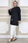 KADIN ÇİÇEK DİKME DETAYLI TESETTÜR TUNİK