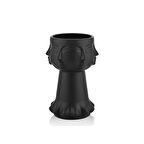 Vipola 30,7cm Buddha Suratı Vazo Mat Siyah