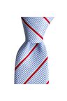 Mavi çizgili 8 cm genişliğinde kravat