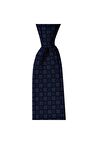 Çiçek desenli lacivert renkli 8 cm genişliğinde kravat