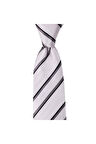 Beyaz Çizgili 8 Cm Genişliğinde Mendilli Kravat