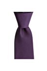 Mor desenli 7,5 cm genişliğinde ipek kravat