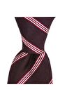 Bordo çizgili 8 cm genişliğinde ipek kravat