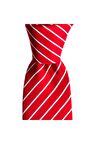 Kırmızı çizgili 7,5 cm genişliğinde ipek kravat