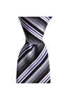 Lila çizgili 7,5 cm genişliğinde ipek kravat