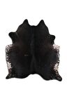 Hakiki Deri Dana Postu Siyah Beyaz 180 x 200 cm