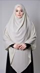 Ekru Pratik Hazır Geçmeli Tesettür Eşarp Medine İpeği Bağcıklı Sufle Hijab 2301_27