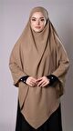 Koyu Bej Pratik Hazır Geçmeli Tesettür Eşarp Medine İpeği Bağcıklı Sufle Hijab 2301_44