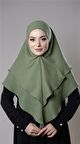 Fıstık Yeşili Pratik Hazır Geçmeli Tesettür Eşarp Pamuk Caz Kumaş Çift Katlı Düz Hijab 2303_36