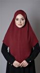Bordo Pratik Hazır Geçmeli Tesettür Eşarp Aerobin Kumaş  Çapraz Hijab 2307_16