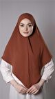 Kiremit Pratik Hazır Geçmeli Tesettür Eşarp Aerobin Kumaş Düz Hijab 2309_05