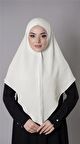 Ekru Pratik Hazır Geçmeli Tesettür Eşarp Aerobin Kumaş Düz Hijab 2309_27