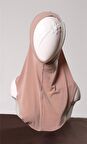 Sütlü Kahve Pratik Hazır Geçmeli Genç Tesettür Bone Sandy Kumaş Düz Hijab 2312_26