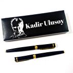 Atatürk Sulietli Kutu Kişiye Özel 2'li Roller ve Dolma Kalem Seti