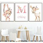 Kişiye Özel Çocuk Odası İçin 3 lü Duvar Posteri- Çerçevesiz