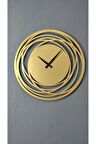 Circle Metal Gold / Altın Duvar Saati - Ev / Ofis Saati - Hediye Saat - 50 x 50 cm