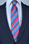 Kırmızı Çizgili 8 Cm Genişliğinde Klasik Kravat