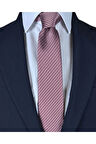 7 Cm Genişliğinde Kırmızı Çizgili Ince Kravat