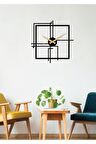 Kare Querencia Metal Siyah Duvar Saati - Ev / Ofis Saati - Hediye Saat - 70 x 70 Cm