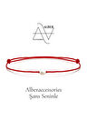 alberaccessories Şans Seninle 1.2 MM Beyaz İnci Love Kırmızı ( HALHAL )