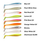 RYUJI PANIC SHAD9CM.5.5GR . PEARL WHITE GLOW 1AD