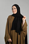 Siyah Pratik Hazır Geçmeli Şal Viskon Önü Süngerli Penye Şal 2202_01