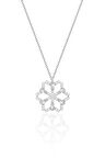 Kadın Baget Taşlı Kar Tanesi Tasarım Gümüş Kolye 925 Ayar ST024
