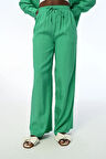 KADIN RAHAT KALIP BOL PAÇA YEŞİL PANTOLON